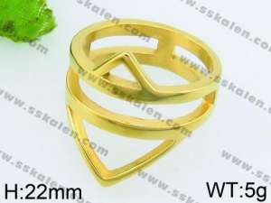 Stainless Steel Gold-plating Ring - KR39962-L