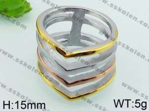 Stainless Steel Gold-plating Ring - KR40646-L