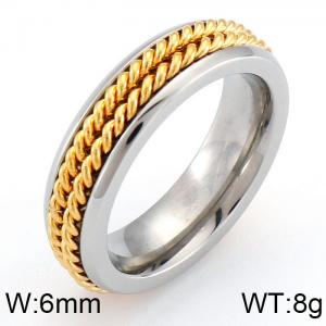 Stainless Steel Gold-plating Ring - KR42634-K