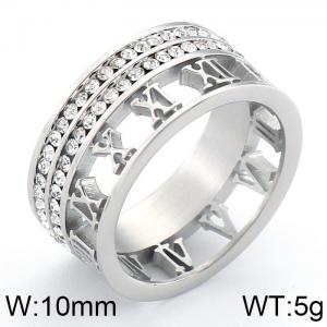 Stainless Steel Stone&Crystal Ring - KR42770-K