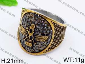 Stainless Steel Stone&Crystal Ring - KR43033-TLX