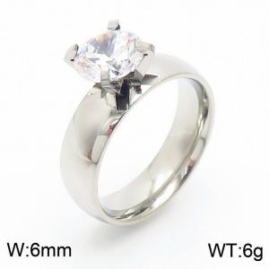 Stainless Steel Stone&Crystal Ring - KR43456-K
