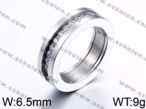 Stainless Steel Stone&Crystal Ring - KR43997-K