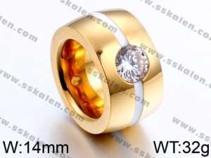 Stainless Steel Stone&Crystal Ring - KR44001-K