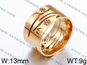 Stainless Steel Gold-plating Ring - KR44020-K