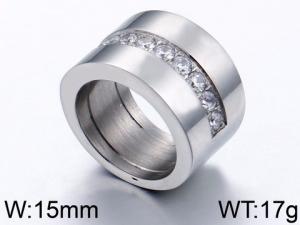 Stainless Steel Stone&Crystal Ring - KR44028-K