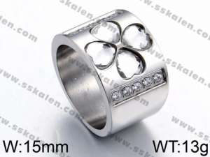 Stainless Steel Stone&Crystal Ring - KR44029-K