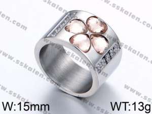 Stainless Steel Stone&Crystal Ring - KR44030-K