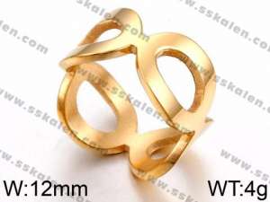 Stainless Steel Gold-plating Ring - KR44035-K