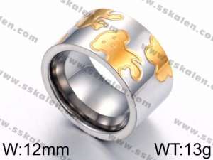 Stainless Steel Gold-plating Ring - KR44037-K