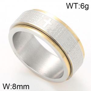 Stainless Steel Gold-plating Ring - KR44038-K