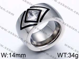 Stainless Steel Stone&Crystal Ring - KR44058-K