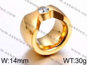 Stainless Steel Stone&Crystal Ring - KR44070-K