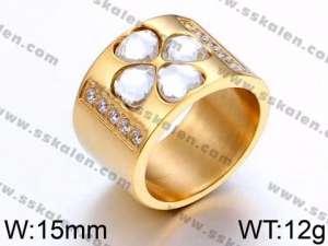 Stainless Steel Stone&Crystal Ring - KR44084-K