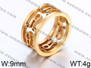 Stainless Steel Gold-plating Ring - KR44093-K