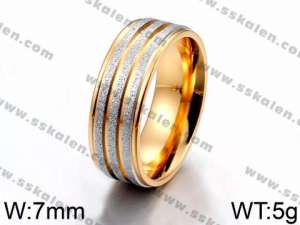 Stainless Steel Gold-plating Ring - KR44105-K