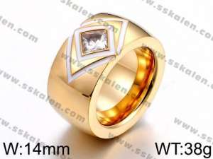 Stainless Steel Stone&Crystal Ring - KR44119-K