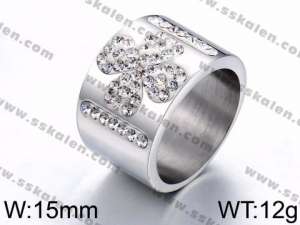 Stainless Steel Stone&Crystal Ring - KR44139-K