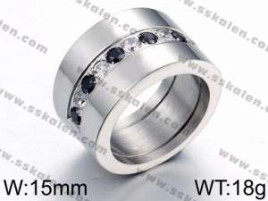 Stainless Steel Stone&Crystal Ring - KR44156-K