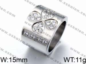 Stainless Steel Stone&Crystal Ring - KR44157-K