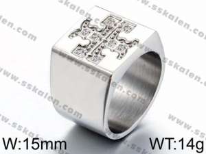 Stainless Steel Stone&Crystal Ring - KR44167-K