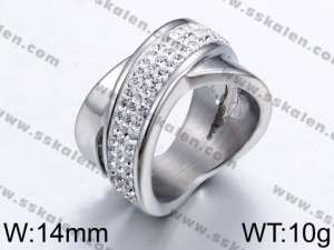Stainless Steel Stone&Crystal Ring - KR44170-K