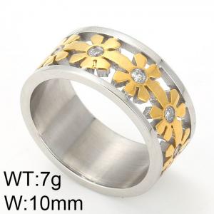Stainless Steel Stone&Crystal Ring - KR44176-K