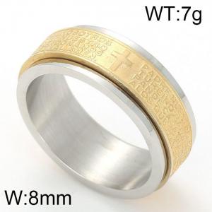 Stainless Steel Gold-plating Ring - KR44180-K