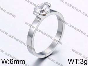 Stainless Steel Stone&Crystal Ring - KR44188-K