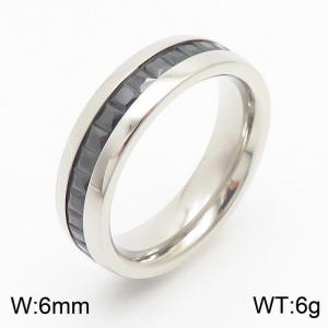 Stainless Steel Stone&Crystal Ring - KR44211-K