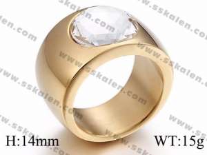 Stainless Steel Gold-plating Ring - KR44216-K