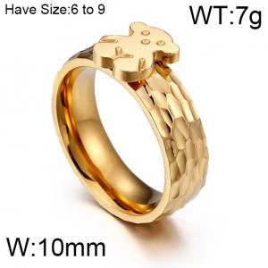Stainless Steel Gold-plating Ring - KR44469-K