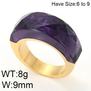 Stainless Steel Stone&Crystal Ring - KR44952-K