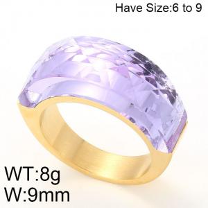 Stainless Steel Stone&Crystal Ring - KR44954-K