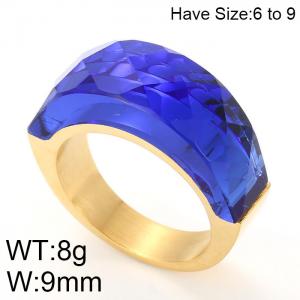 Stainless Steel Stone&Crystal Ring - KR44966-K