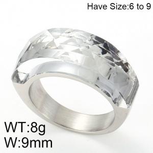 Stainless Steel Stone&Crystal Ring - KR44968-K