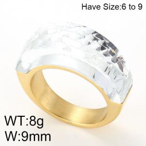 Stainless Steel Stone&Crystal Ring - KR44971-K