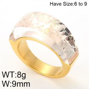 Stainless Steel Stone&Crystal Ring - KR44974-K