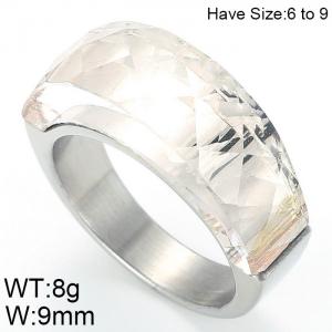 Stainless Steel Stone&Crystal Ring - KR44976-K