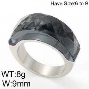 Stainless Steel Stone&Crystal Ring - KR44977-K