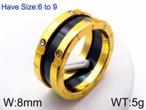 Stainless Steel Gold-plating Ring - KR45018-IL