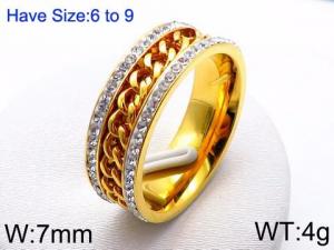 Stainless Steel Stone&Crystal Ring - KR45031-IL