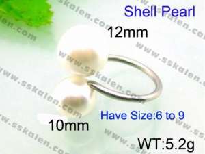 SS Shell Pearl Rings - KR45077-Z