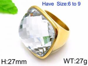 Stainless Steel Stone&Crystal Ring - KR45091-LK
