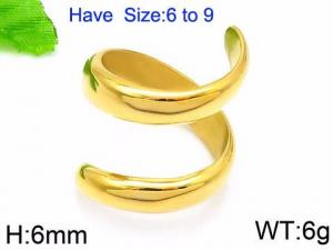 Stainless Steel Gold-plating Ring - KR45092-LK