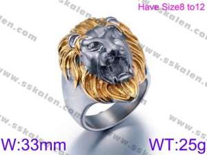 Stainless Steel Gold-plating Ring - KR45324-LU