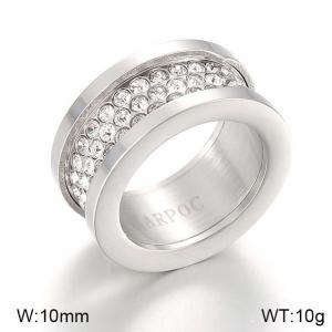 Stainless Steel Stone&Crystal Ring - KR45351-K