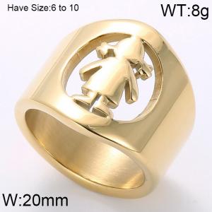 Stainless Steel Gold-plating Ring - KR45963-K