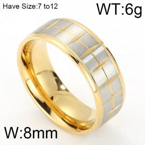 Stainless Steel Gold-plating Ring - KR46063-K