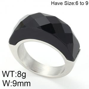Stainless Steel Stone&Crystal Ring - KR46390-K